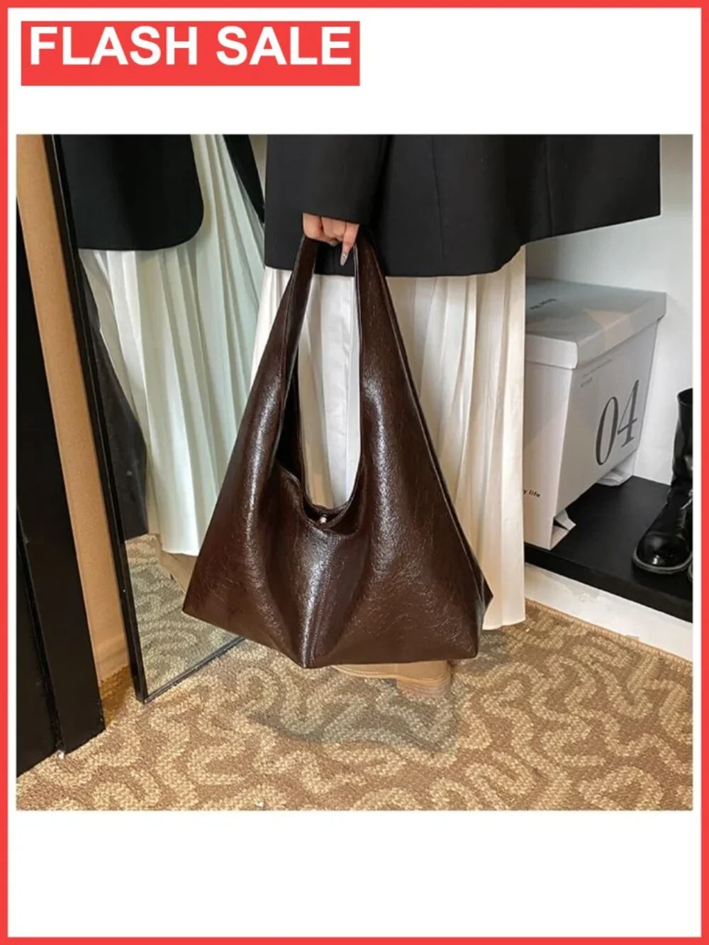 Large Slouchy Hobo Tote Bag Faux Leather Work Tote for Women